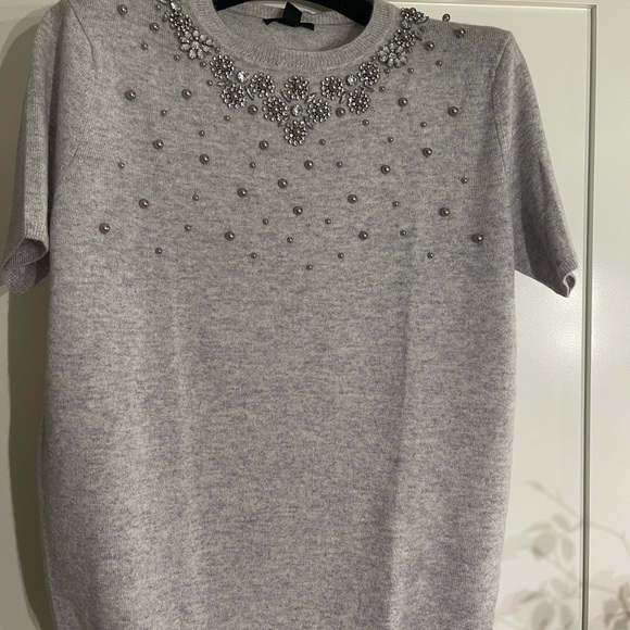 Saks Fifth Avenue Women's Gray Embellished Sweater - Picture 2 of 2